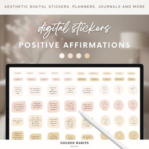 Positive Vibes Aufkleber Set | Achtsame Planung & Selbstfürsorge | Inspirierende Zitate | Wohlfühl Aufkleber für Goodnotes | Affirmations Aufkleber