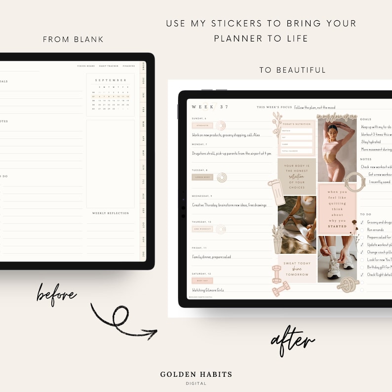 Sunday Start 2026 Digital Planner for Goodnotes | Hyperlinked Daily ...