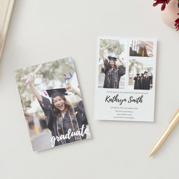 Customizable Graduation Announcement and Party Invite Canva Templates