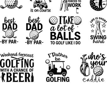 Golf Quotes SVG Bundle: Golfer Clipart, PNG, Cricut Designs (Digital Download