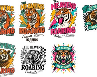 The Heavens Are Roaring Png, Bible Verse Png, Psalm 19:1 Png, Faith Sayings, Retro Christian Shirt, Inspirational Sayings, Christian Quotes