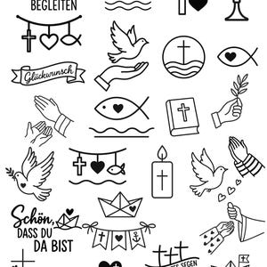 Schnittdatei Konfirmation SVG, Bundle Kommunion SVG, Bundle Taufe SVG, Deutsche Sprüche Konfirmation, Sprüche Kommunion, Clipart Kirche