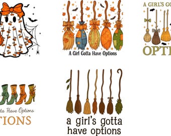 Retro Halloween Witches Png: A Girl Gotta Have Options (Digital Download)