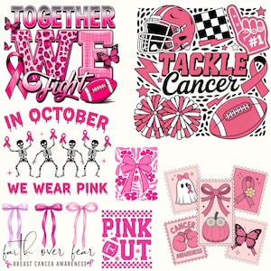 Breast Cancer Awareness Png Bundle: Pink Ribbon Warrior (PNG | SVG File)