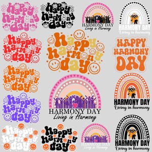 Happy Harmony Day SVG PNG: Rainbow Quote (Digital Download)