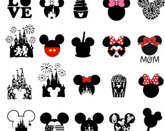 ミニーマウス SVG バンドル: 漫画マウスのヘッドリボン (デジタルダウンロード)