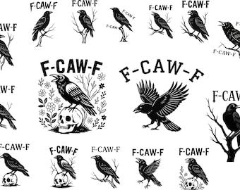 Funny Raven F-Caw-F Design: Crow PNG, SVG, DTF Print (Digital Download)