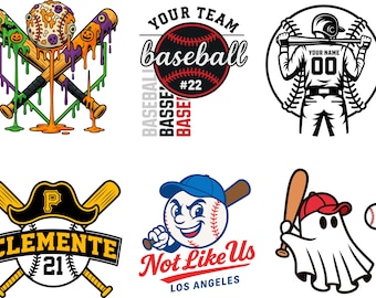 Retro Baseball Team Template, Baseball Bundle Svg, Baseball Mom Clipart, Baseball Team Shirts Digital Sticker, Baseball Logo for Cricut