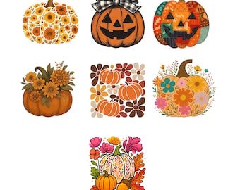 Fall Floral Pumpkin PNG: Boho Coquette Sublimation Design (Digital Download, PNG SVG)
