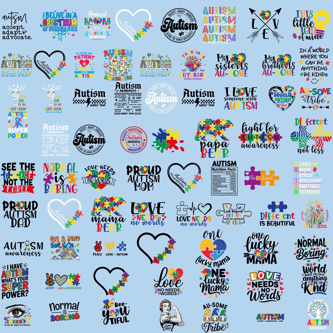 AUTISM AWARENESS PNG, Infinity Symbol Heart Design, Colorful ...