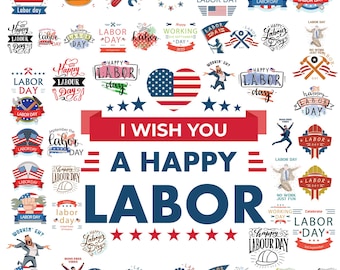 Happy Labor Day SVG-clipartbundel (PNG/SVG)