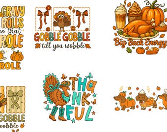 Thanksgiving Turkey PNG: Thankful, Gobble (Digital Download)