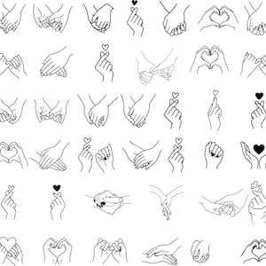 Holding Hands SVG Bundle: Couple Silhouette Cut Files for Cricut