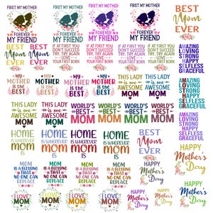 Paquete de frases para el Día de la Madre (en formato PNG), diseños para el Día de la Madre (en formato PNG), frases de agradecimiento para mamás, Mamá bendecida (en formato PNG), Mamá de niños y niñas (en formato PNG), frases para mamás