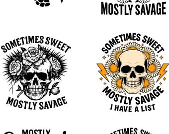 Savage Skull Svg: Sarcastic Snarky Quotes (PNG, SVG File)