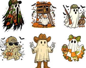 Kamouflage Halloween-spöke PNG, Candy Hunter-sublimering, trendigt lapptäcke med läskigt spöke PNG, höstpumpa PNG, läskig säsong PNG, retro Halloween