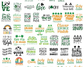St. Patrick's Day SVG Bundle: Lucky Rainbow, Clover, Shamrock (SVG/PNG)