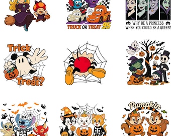 Paquete PNG de Halloween: Personajes de terror vintage, diseños de sublimación (descarga digital)
