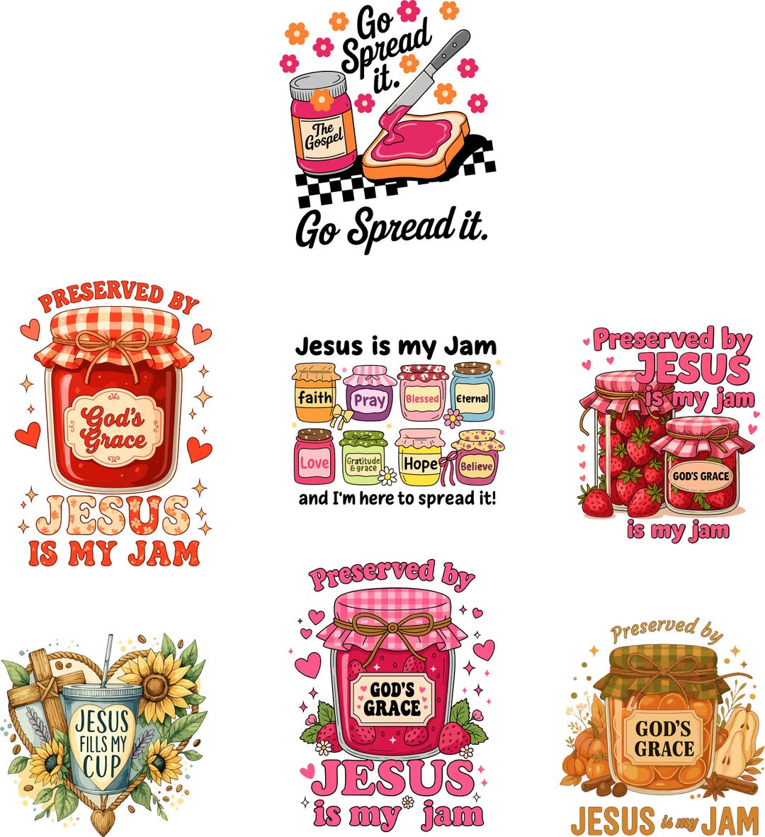 Jesus is My Jam PNG Bundle, Christian Faith Jars Design, Funny Easter ...