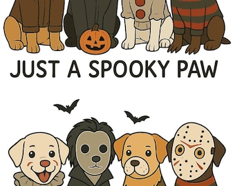 Spooky Paw Halloween PNG: Dog Ghost Design (Digital Download, SVG/PNG Bundle