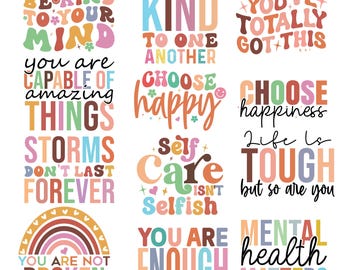Inspirational Retro Quote SVG Bundle: Boho Affirmations (Digital Download)