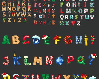 Christmas Plaid Alphabet PNG, English Letter Clipart, Christmas Alphabet Printable, Festive Letters Digital Sticker, Holiday Font Svg Bundle