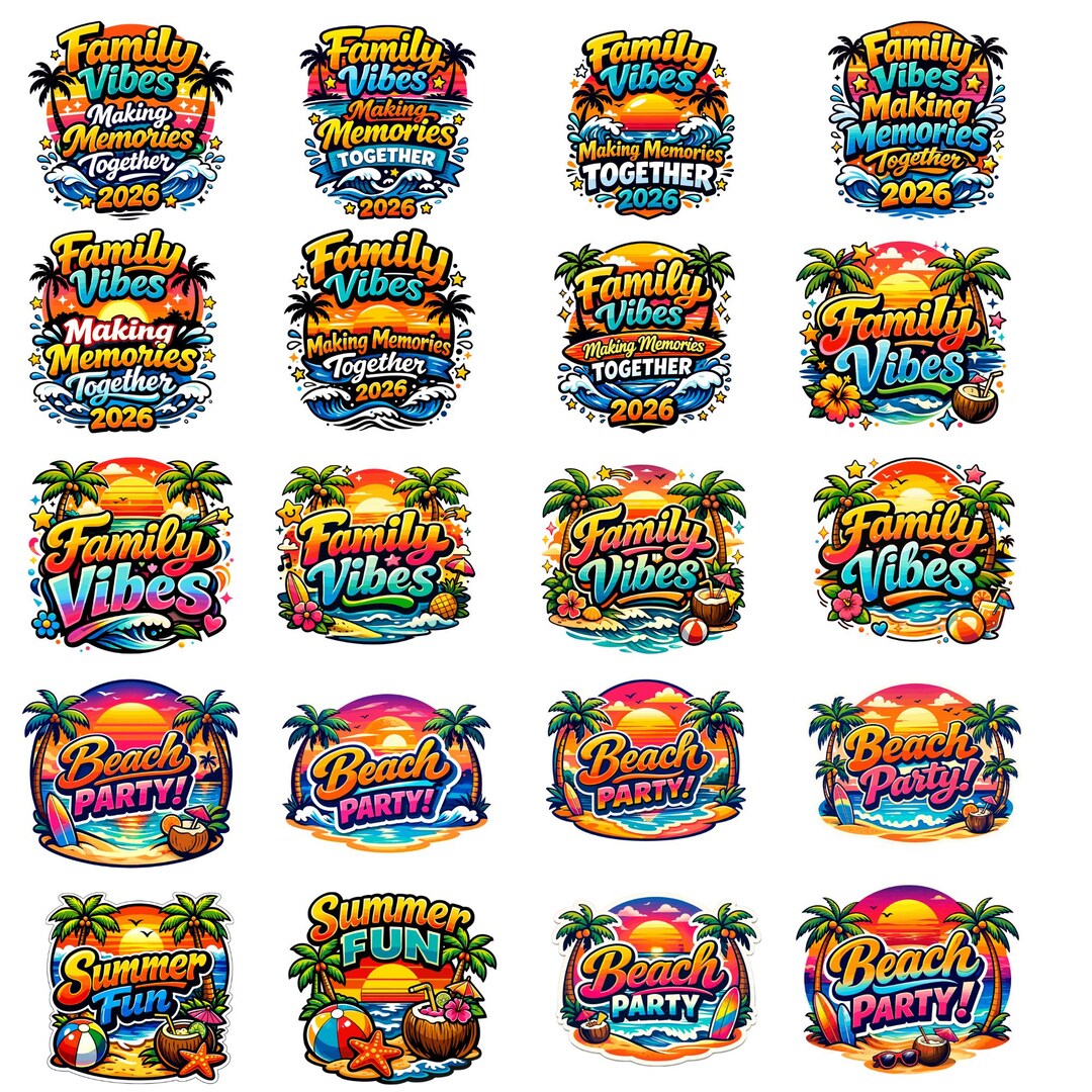 Family Trip SVG Bundle, Beach Vacation Shirt Designs, Summer Vibes PNG ...