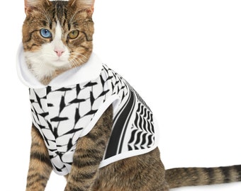 Sudadera con capucha para mascotas palestina, bufanda con capucha palestina, camisa de alto el fuego ahora, Palestina libre, patrón palestino Kaffiyeh, collar de mascota palestina Bandana