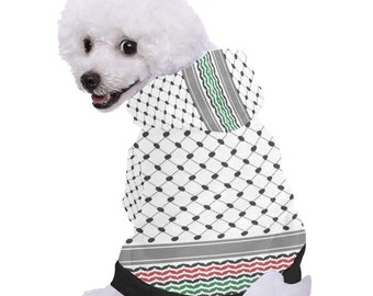 Sudadera con capucha palestina, camisa de perro mascota palestina, pañuelo de bufanda Keffiyeh para mascotas palestinas, Keffiyeh palestino