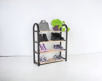 4-Tier High-Quality Solid Wood Shoe Rack - Premium Shoe Storage