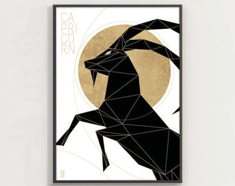 Capricorn - Astrology Decor Capricorn Poster - Zodiac Wall Decor for Astrology Enthusiast