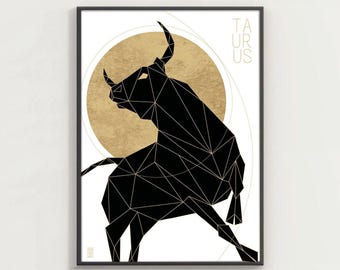 Taurus - Astrology Decor Taurus Poster - Zodiac Wall Decor for Astrology Enthusiast