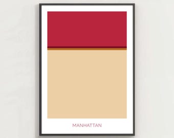 Manhattan - Minimal Poster - Home Decor Poster, Gift, Wall Art