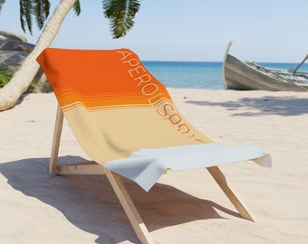 Aperol Spritz Beach Towel | Stylish Poolside Accessory, Summer Gift, Travel Essential, Spa Day Must-Have, Vibrant Beach Gear
