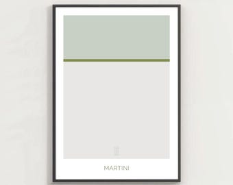Martini - Minimal Poster - Home Decor Poster, Gift, Wall Art