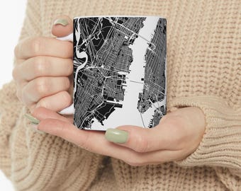 New York City Map Ceramic Mug - Stylish Design for Home Decor, Perfect Gift for Urban Explorers