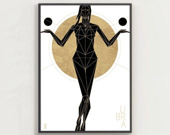 Libra - Astrology Decor Libra Poster - Zodiac Wall Decor for Astrology Enthusiast