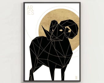 Aries - Astrology Decor Aries Poster - Zodiac Wall Decor for Astrology Enthusiast