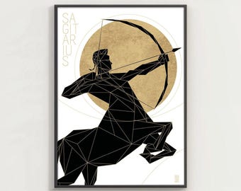 Sagittarius - Astrology Decor Sagittarius Poster - Zodiac Wall Decor for Astrology Enthusiast
