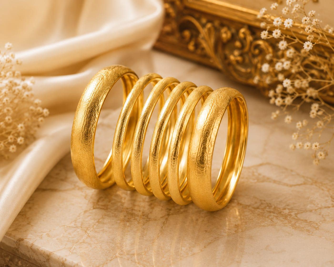 Trending Chunky Gold Shine Bangles – Elegant Traditional Bangle