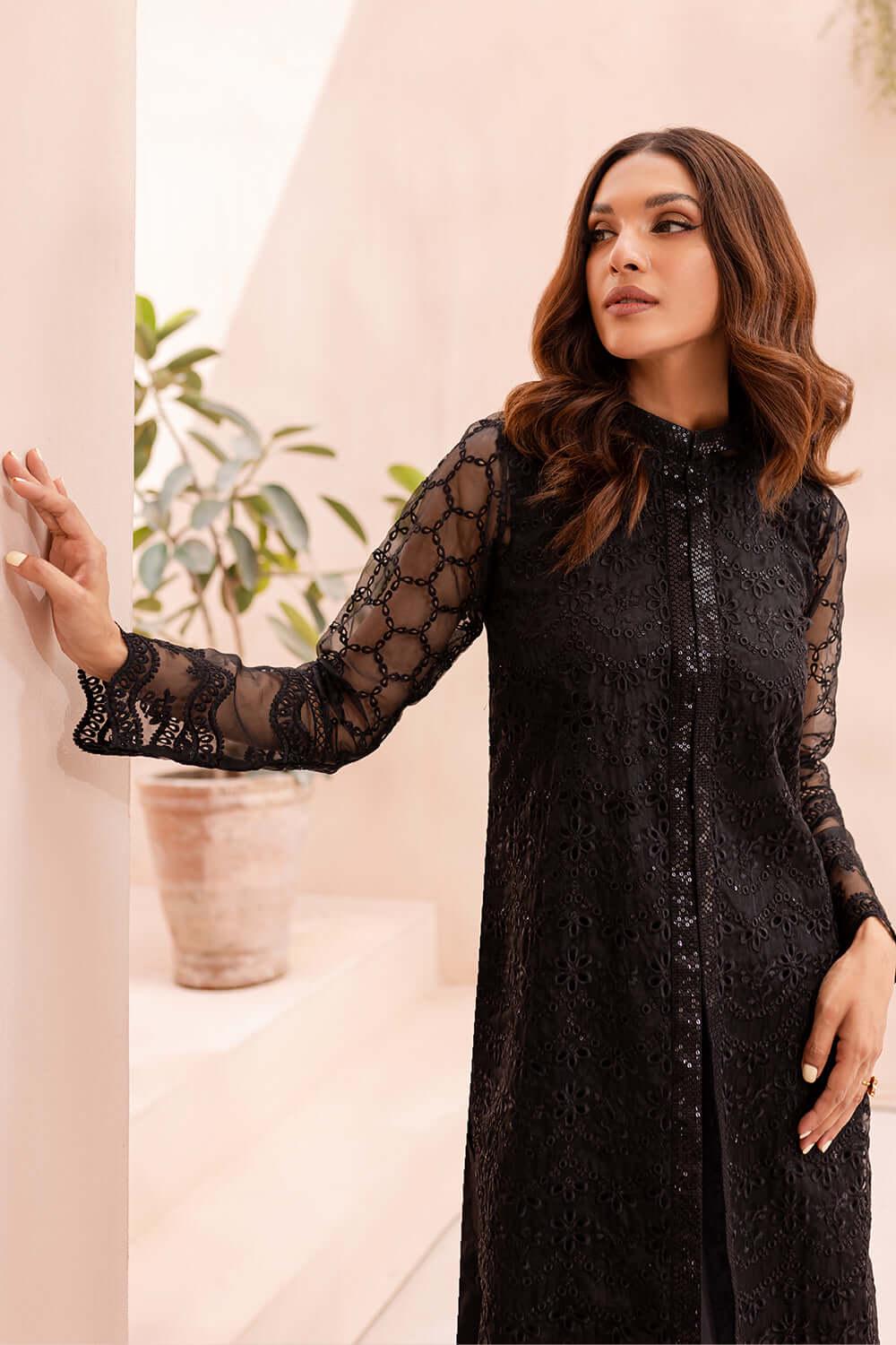 pakistani black dress design Pakistani Designer Black Organza Embroidered 3 PCS Suit | Pakistani Formal  Eid Dress | Festive Wear | Black Embroidered Suit