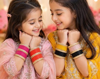 Kids Metal Bangle Set Indian Pakistani Churi | Churiyan Bangles | Infant Toddler Traditional Bangles | Girls Chooriyan | Chooriyan for Eid