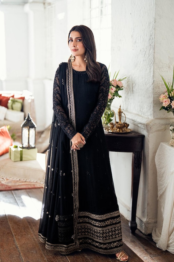 pakistani luxury chiffon dress Maryam's Aarzu Pakistani Luxury Chiffon Dress