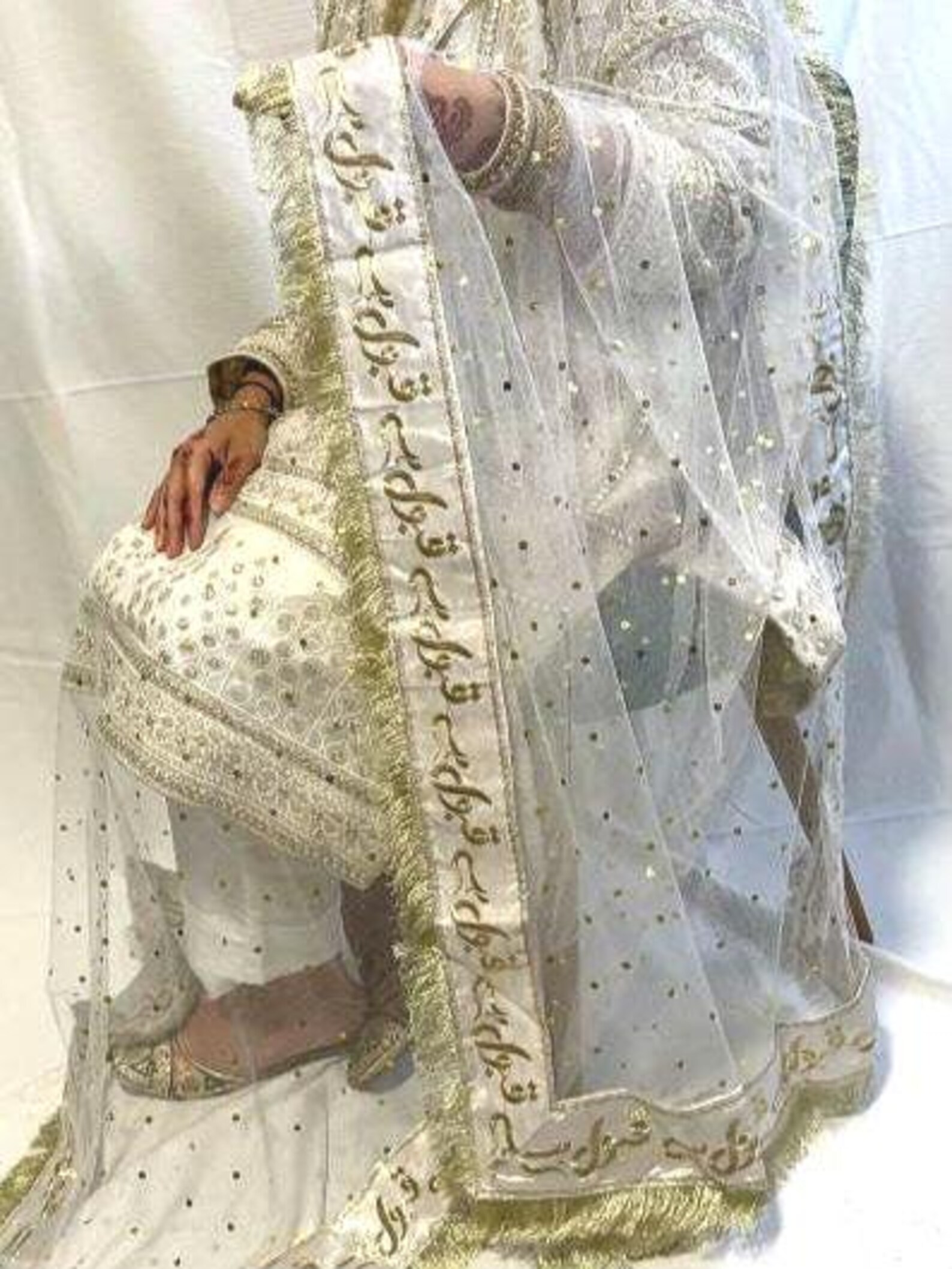 Qubool Hai Embroidered Net Nikkah Dupatta (DZ13345)