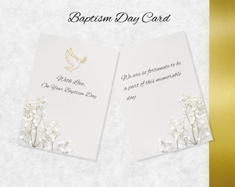 With Love On Your Baptism Day | Baptism Card | Baptism Gift | Congratulations Card | Confirmation Card | Keepsake | Printable