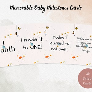 Carte Jalons bébé | Jalons mensuels pour bébé PDF | Jalons du développement du bébé | cadeau pour une nouvelle maman | Cadeau souvenir