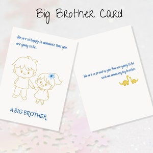 Tarjetas para bebés de Gran Hermano / Tarjeta de Gran Hermano / Regalo para hermanos / Tarjetas de anuncio de bebé / Tarjetas de descarga digital / Tarjeta imprimible