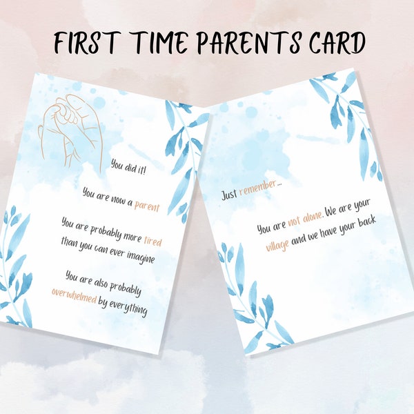 First Time Parent Card | Expecting Parents | Congratulations | New Baby Card | New Parents | Gift For Mum | Gift For Dad
