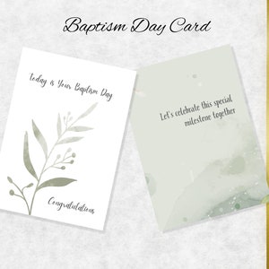 C'est aujourd'hui le jour de votre baptême | Cartes de baptême | Cadeau de baptême | Cartes de vœux | Carte de filleul, baptême