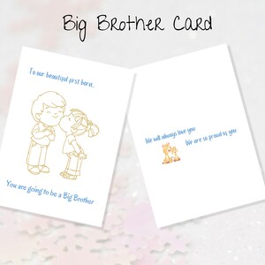 Cartes de vœux Big Brother | Carte Grand frère | Cadeau pour frères et sœurs | faire-part de bébé | Cartes à télécharger | Carte imprimable
